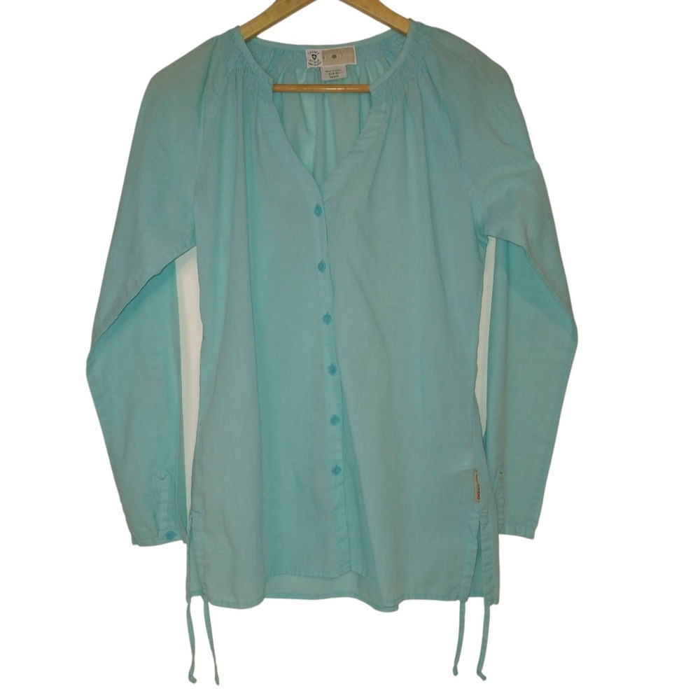 ExOfficio Shirt Women's Small Insect Shield Blue Long Sleeve Blouse Top